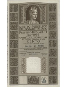 CARTELLA 100 LIRE P. REDIMIBILE 5% SERIE D - ITALIA 1955