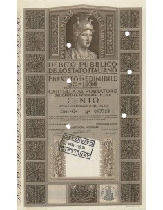 CARTELLA 100 LIRE P. REDIMIBILE 5% SERIE G - ITALIA 1955
