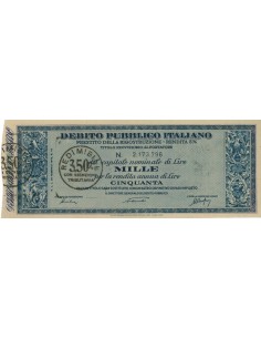 TITOLO PROVVISORIO 1000 LIRE - P. DELLA RICOSTRUZIONE 1946