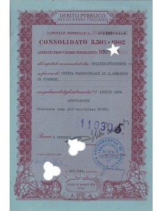 ASSEGNO PROVVISORIO - CONSOLIDATO 3,50% - ROMA 1959