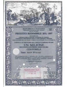 CARTELLA 1000000 LIRE - PRESTITO REDIMIBILE 10% - 1997