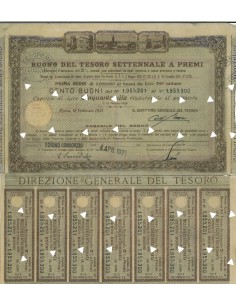 BUONO DEL TESORO SETTENNALE - 100 BUONI ROMA 1921
