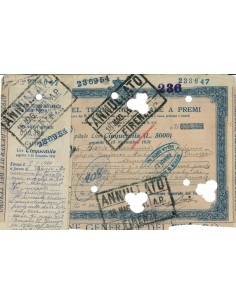 BUONO DEL TESORO NOVENNALE - LIRE 5000 ROMA 1924
