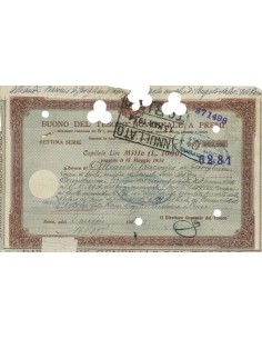 BUONO DEL TESORO NOVENNALE - 1000 LIRE ROMA 1934