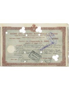 BUONO DEL TESORO NOVENNALE - 5000 LIRE ROMA 1934