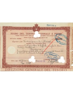 BUONO DEL TESORO NOVENNALE - OTTAVA SERIE ROMA 1927