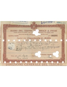 BUONO DEL TESORO NOVENNALE - QUINTA SERIE ROMA 1926