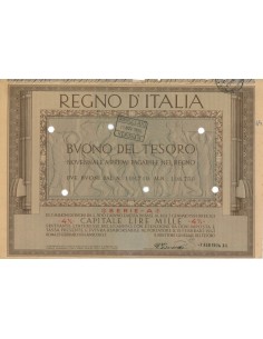 2 BUONI DEL TESORO NOVENNALE - SERIE A VERONA 1934