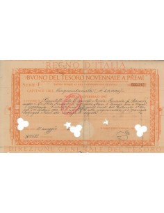 BUONO DEL TESORO NOVENNALE - SERIE F ROMA 1943