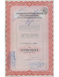 COMPAGNIA NAPOLITANA D' ILLUMINAZIONE E SCALDAMENTO COL GAS - Titolo da 25 azioni