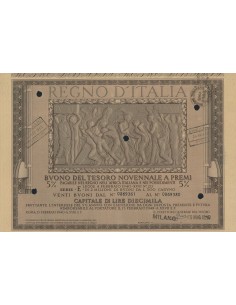 BUONO DEL TESORO NOVENNALE - SERIE E MILANO 1940