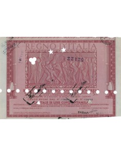 BUONO DEL TESORO NOVENNALE - SERIE M PARMA 1940