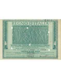 BUONO DEL TESORO NOVENNALE - PRIMA SERIE VERONA 1941