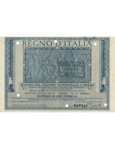 BUONO DEL TESORO NOVENNALE - PRIMA SERIE NAPOLI 1941