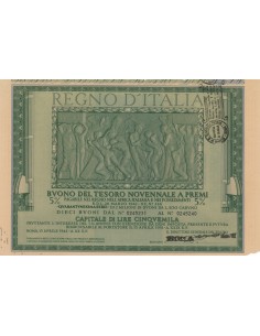 BUONO DEL TESORO NOVENNALE - 41ESIMA SERIE ROMA 1942