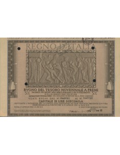 BUONO DEL TESORO NOVENNALE - 47ESIMA SERIE PALERMO 1942