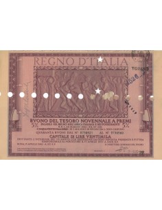 BUONO DEL TESORO NOVENNALE - 58ESIMA SERIE ROMA 1942