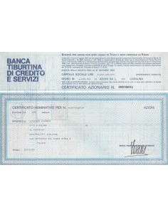 BANCA TIBURTINA DI CREDITO E SERVIZI TIVOLI 120 AZIONI 1982