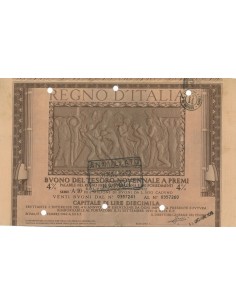 BUONO DEL TESORO NOVENNALE - SERIE A10 ROMA 1942