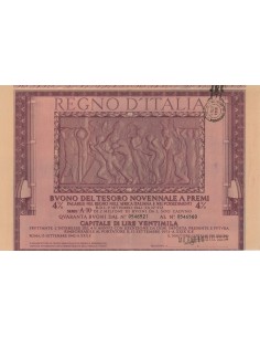 BUONO DEL TESORO NOVENNALE - SERIE A10 MILANO 1942