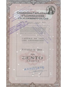 COMPAGNIA NAPOLITANA D' ILLUMINAZIONE E SCALDAMENTO COL GAS - Titolo da cento azioni