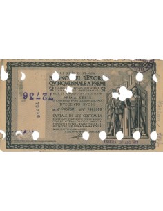 BUONO DEL TESORO QUINQUENNALE - SERIE PRIMA VENEZIA 1943