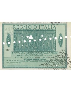 BUONO DEL TESORO NOVENNALE - SERIE B1 GENOVA 1946