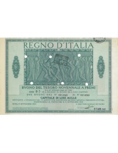 BUONO DEL TESORO NOVENNALE - SERIE B7 MANTOVA 1946