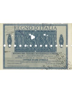 BUONO DEL TESORO NOVENNALE - SERIE B1 ROMA 1946