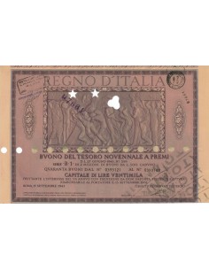 BUONO DEL TESORO NOVENNALE - SERIE B1 VARESE 1946