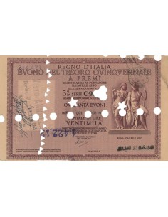 BUONO DEL TESORO QUINQUENNALE - SERIE C90 MILANO 1946