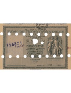 BUONO DEL TESORO QUINQUENNALE - SERIE C39 RAVENNA 1946