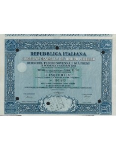 BTP NOVENNALI SERIE 13/1963 - 5000 LIRE ROMA 1954