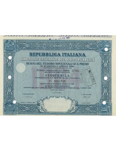 BTP NOVENNALI SERIE 17/1964 - 5000 LIRE ROMA 1955