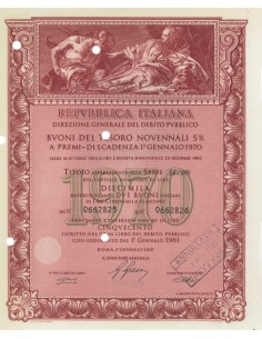 BTP NOVENNALI SERIE 14/1970 - 10000 LIRE ROMA 1961