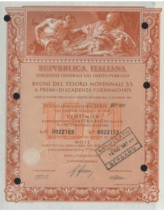 BTP NOVENNALI SERIE 18/1971 - 20000 LIRE ROMA 1962