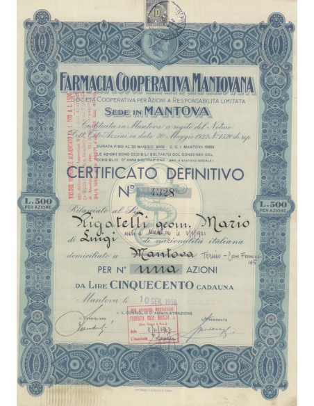 FARMACIA COOP. MANTOVANA 1 AZIONE 1958