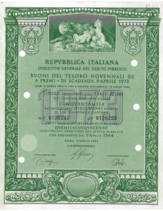 BTP NOVENNALI SERIE 17/1973 - 50000 LIRE ROMA 1964