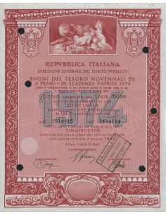 BTP NOVENNALI SERIE 19/1974 - 10000 LIRE ROMA 1965