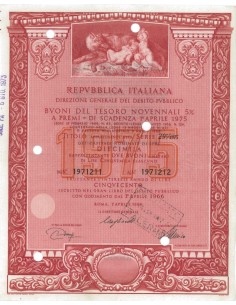 BTP NOVENNALI SERIE 29/1975 - 10000 LIRE ROMA 1966