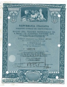 BTP NOVENNALI SERIE 40/1975 - 5000 LIRE ROMA 1966