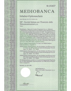 MEDIOBANCA 130 AKTIEN DER SIP MILANO 1986