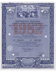 BTP NOVENNALI SERIE 13/1982 - 1000000 LIRE ROMA 1973