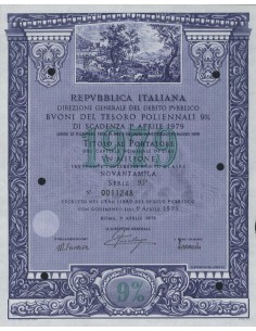 BTP POLIENNALI SERIE 93ESIMA - 1000000 LIRE ROMA 1975