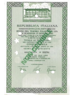 BTP POLIENNALI SERIE 041 - 50000 LIRE ROMA 1978