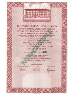 BTP POLIENNALI SERIE 03 - 10000 LIRE ROMA 1978