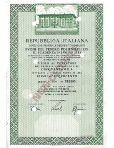 BTP POLIENNALI SERIE 040 - 50000 LIRE ROMA 1978