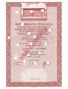 BTP POLIENNALI SERIE 042 - 10000 LIRE ROMA 1980