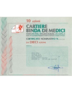CARTIERE BINDA DE MEDICI 10 AZIONI - MILANO 1987