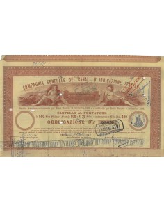 COMP. GEN. DEI CANALI ITALIANI D'IRRIGAZIONE ITALIANI - 1 OBB. TORINO 1892